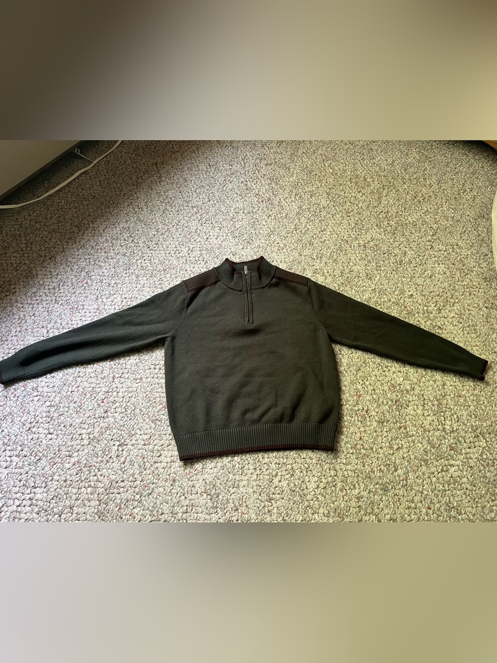 Kids Olive Half-Zip Sweater Top